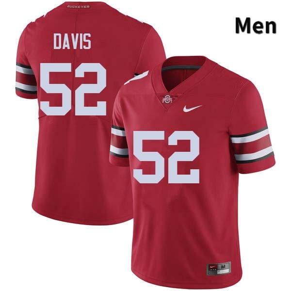 Ohio State Buckeyes Wyatt Davis Men's #52 Red Authentic Stitched College Football Jersey